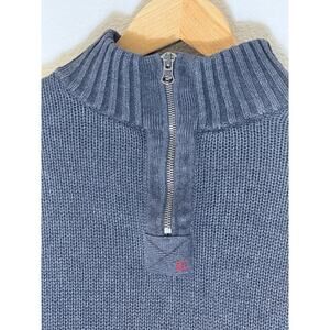 Vintage Polo Ralph Lauren 1/4 Zip 100% Cotton Knit Sweater Ribbed Men’s Size L